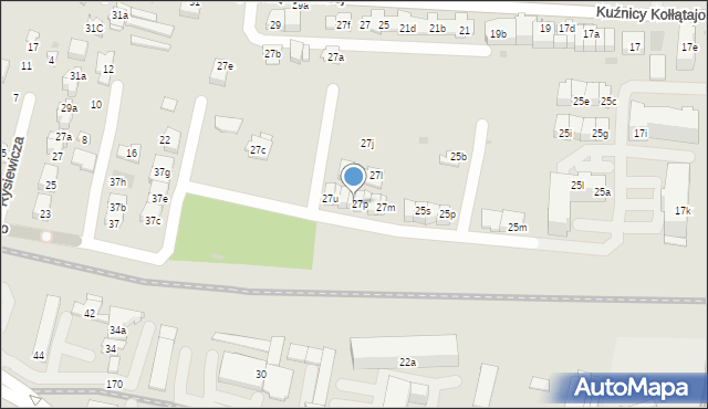 Kraków, Kuźnicy Kołłątajowskiej, 27r, mapa Krakowa