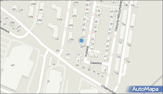 Kraków, Kukiela Mariana, gen., 13, mapa Krakowa