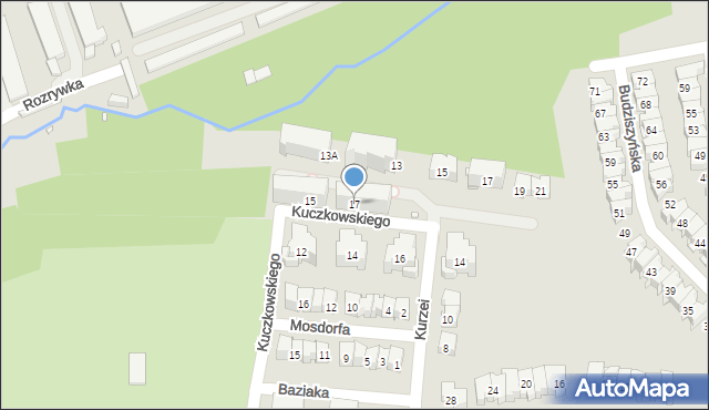 Kraków, Kuczkowskiego Mikołaja, ks., 17, mapa Krakowa