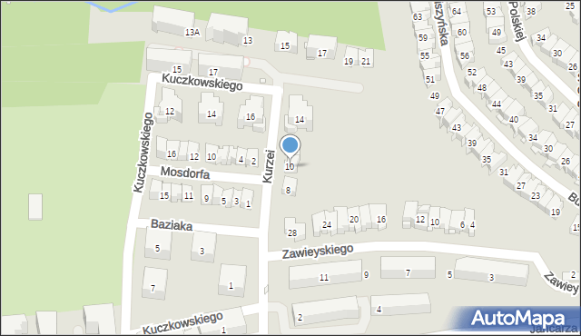 Kraków, Kurzei Józefa, ks., 10, mapa Krakowa