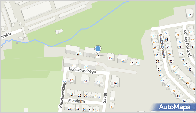 Kraków, Kurzei Józefa, ks., 13, mapa Krakowa