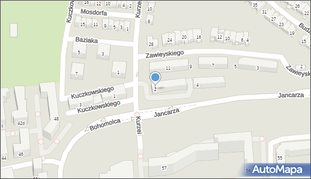 Kraków, Kurzei Józefa, ks., 2, mapa Krakowa