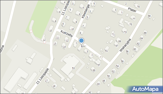 Krosno Odrzańskie, Kutrzeby Tadeusza, gen., 5, mapa Krosno Odrzańskie