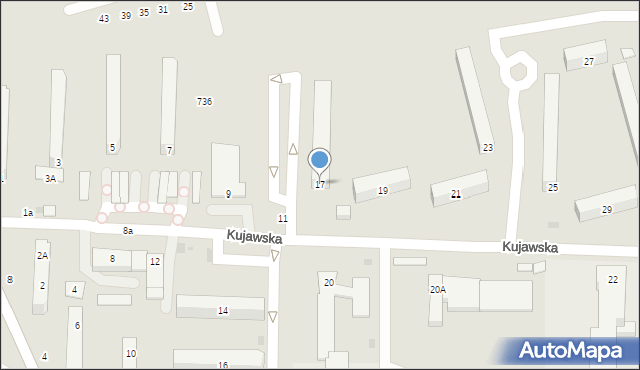 Kruszwica, Kujawska, 17, mapa Kruszwica