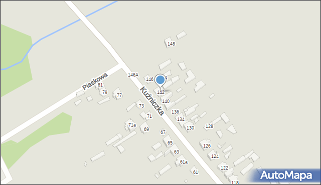 Krzepice, Kuźniczka, 142, mapa Krzepice