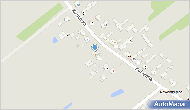 Krzepice, Kuźniczka, 3, mapa Krzepice
