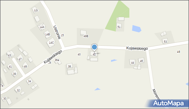 Książki, Kujawskiego, ks., 42, mapa Książki