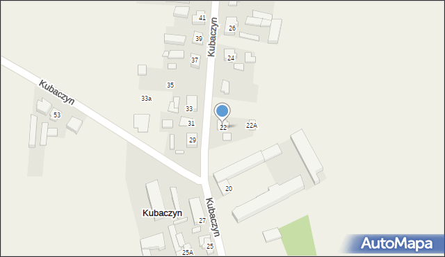 Kubaczyn, Kubaczyn, 22, mapa Kubaczyn
