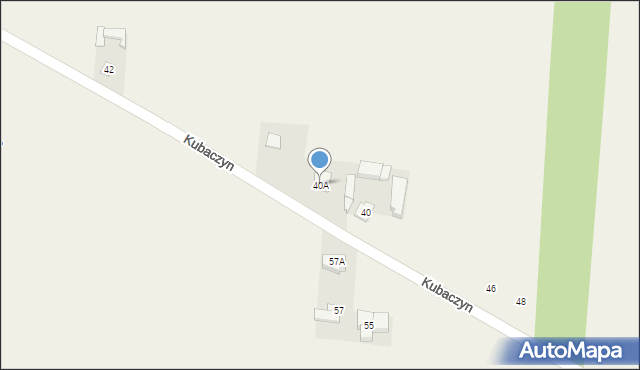 Kubaczyn, Kubaczyn, 40A, mapa Kubaczyn