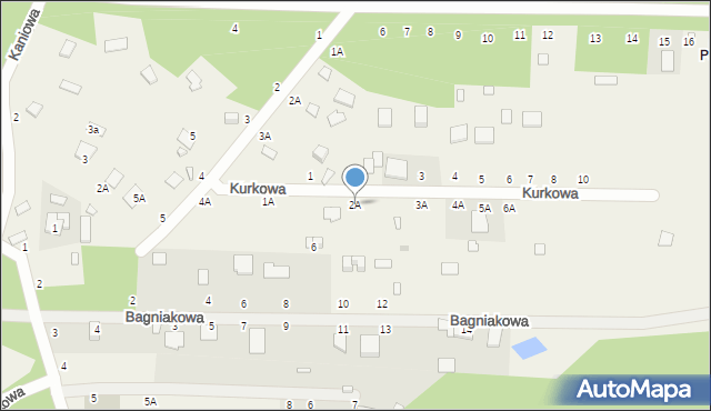 Kuby-Młyny, Kurkowa, 2A, mapa Kuby-Młyny