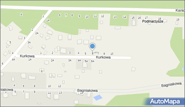 Kuby-Młyny, Kurkowa, 6, mapa Kuby-Młyny