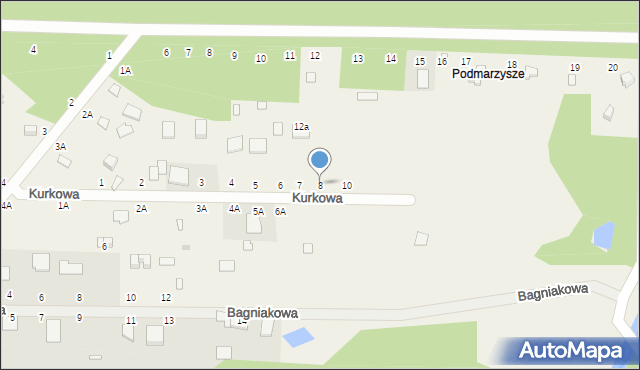 Kuby-Młyny, Kurkowa, 8, mapa Kuby-Młyny