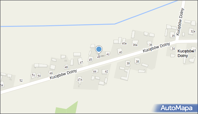 Kucębów Dolny, Kucębów Dolny, 43, mapa Kucębów Dolny