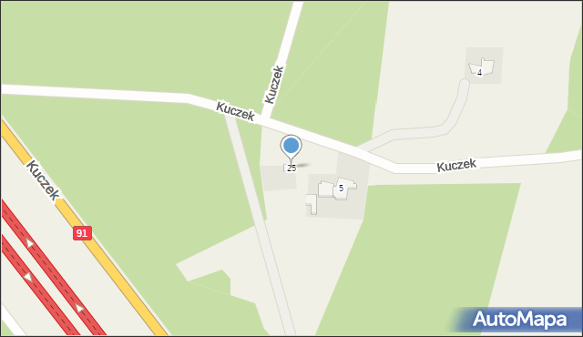 Kuczek, Kuczek, 25, mapa Kuczek
