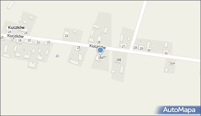 Kuczków, Kuczków, 25A, mapa Kuczków