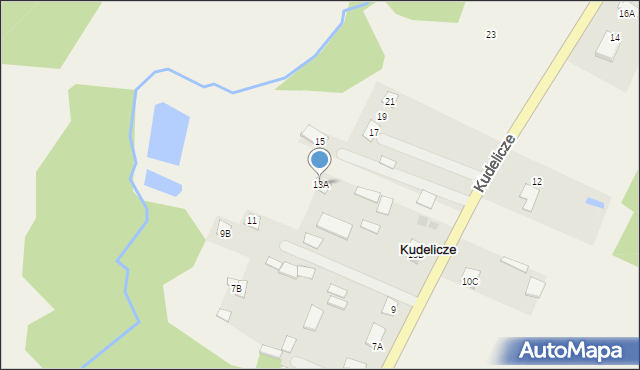 Kudelicze, Kudelicze, 13A, mapa Kudelicze