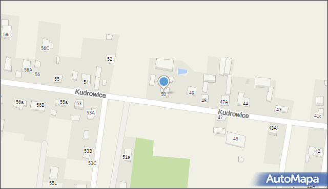 Kudrowice, Kudrowice, 50, mapa Kudrowice