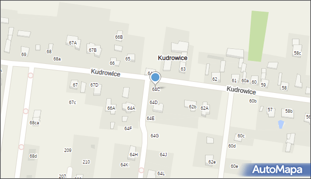 Kudrowice, Kudrowice, 64C, mapa Kudrowice