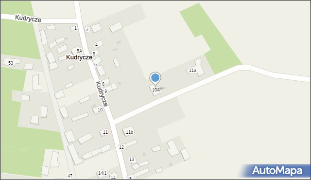 Kudrycze, Kudrycze, 10A, mapa Kudrycze