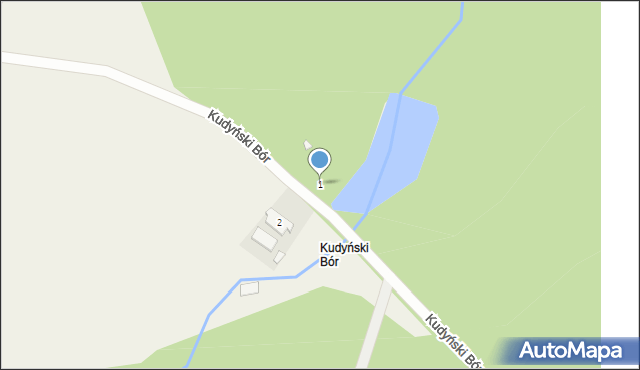 Kudyński Bór, Kudyński Bór, 1, mapa Kudyński Bór