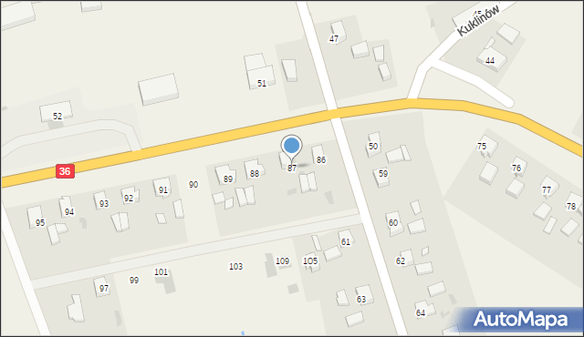 Kuklinów, Kuklinów, 87, mapa Kuklinów