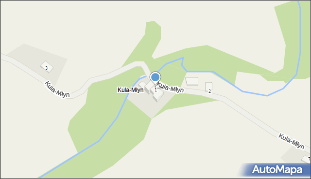 Kula-Młyn, Kula-Młyn, 1, mapa Kula-Młyn