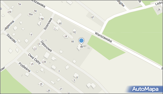 Kuligów, Kuligów, 68, mapa Kuligów