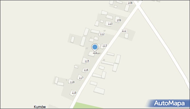 Kumów Majoracki, Kumów Majoracki, 114a, mapa Kumów Majoracki