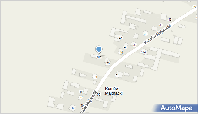 Kumów Majoracki, Kumów Majoracki, 50a, mapa Kumów Majoracki