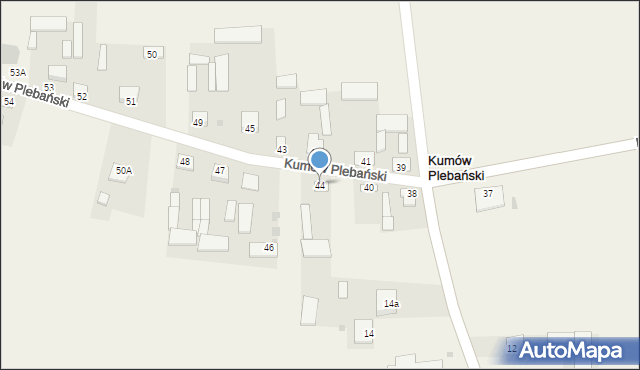Kumów Plebański, Kumów Plebański, 44, mapa Kumów Plebański