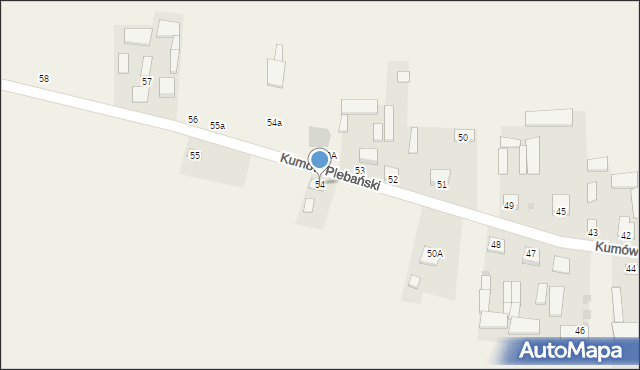 Kumów Plebański, Kumów Plebański, 54, mapa Kumów Plebański