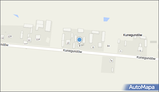 Kunegundów, Kunegundów, 9, mapa Kunegundów