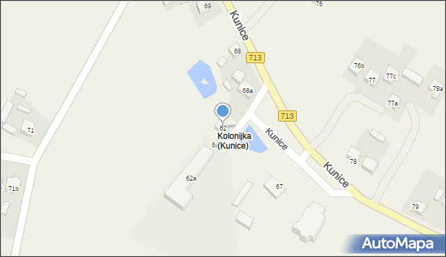 Kunice, Kunice, 62, mapa Kunice