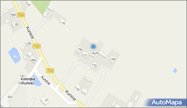Kunice, Kunice, 77c, mapa Kunice