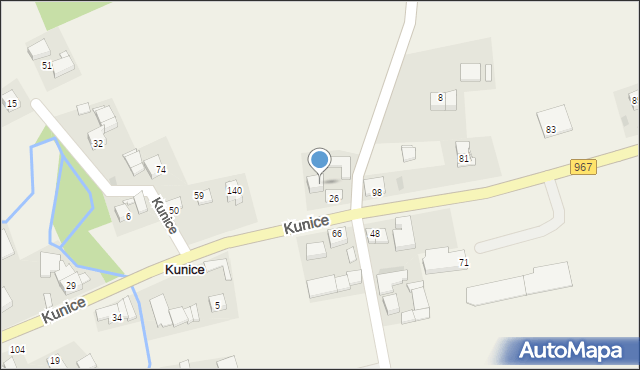 Kunice, Kunice, 26a, mapa Kunice