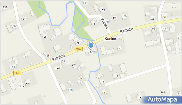 Kunice, Kunice, 34, mapa Kunice