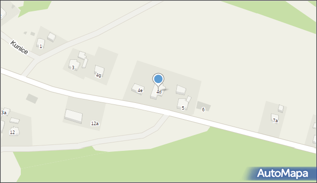 Kunice, Kunice, 4d, mapa Kunice