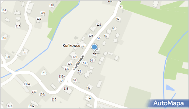Kuńkowce, Kuńkowce, 55, mapa Kuńkowce