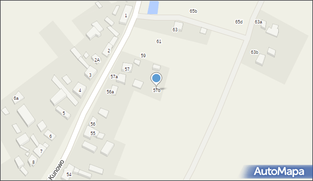 Kunowo, Kunowo, 57b, mapa Kunowo