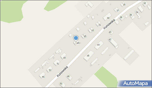 Kunowo, Kunowo, 47A, mapa Kunowo