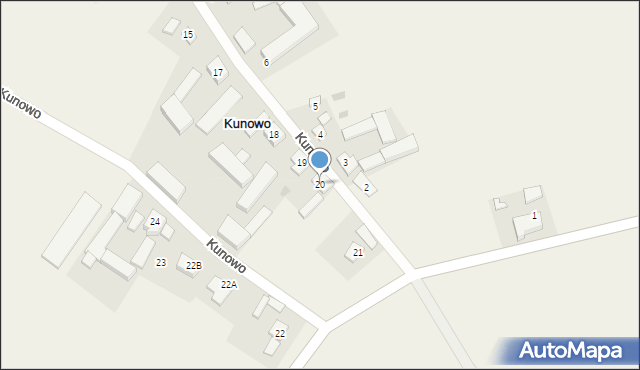 Kunowo, Kunowo, 20, mapa Kunowo