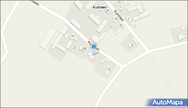 Kunowo, Kunowo, 22A, mapa Kunowo