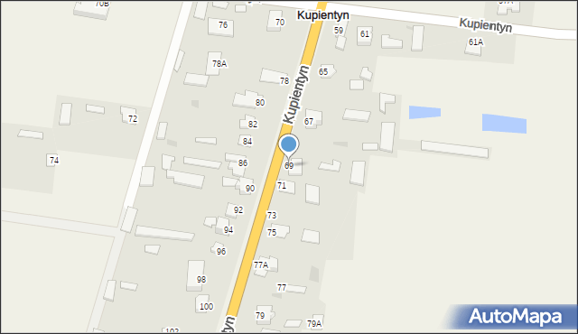 Kupientyn, Kupientyn, 69, mapa Kupientyn