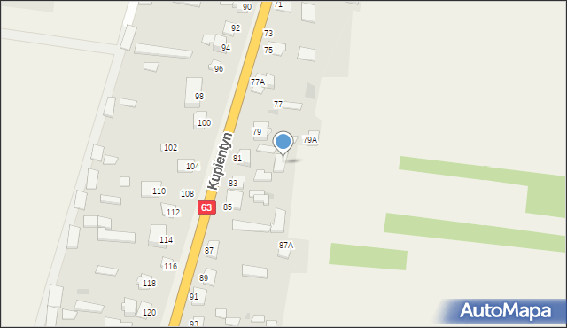 Kupientyn, Kupientyn, 81a, mapa Kupientyn
