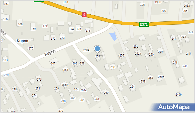 Kupno, Kupno, 258, mapa Kupno
