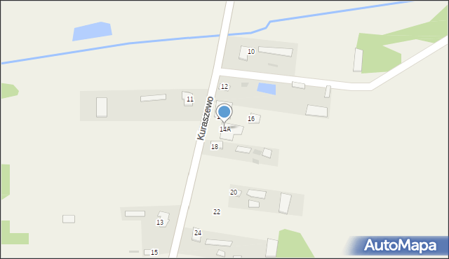 Kuraszewo, Kuraszewo, 14A, mapa Kuraszewo