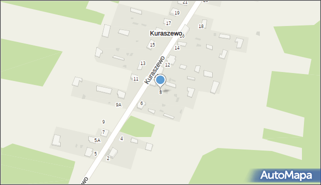 Kuraszewo, Kuraszewo, 8, mapa Kuraszewo