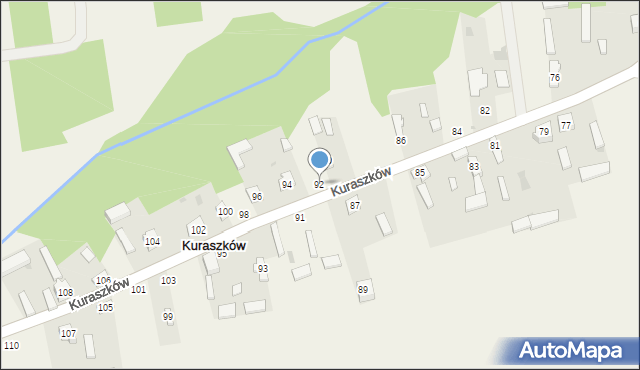 Kuraszków, Kuraszków, 92, mapa Kuraszków