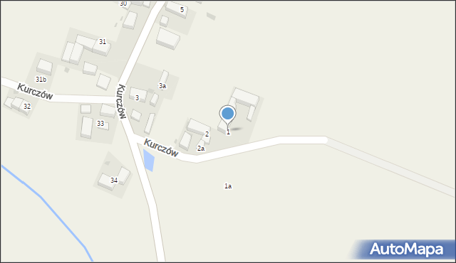 Kurczów, Kurczów, 1, mapa Kurczów