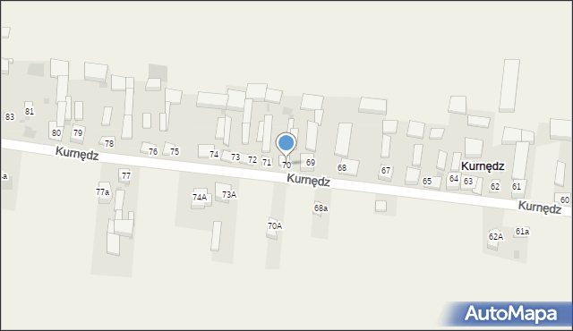 Kurnędz, Kurnędz, 70, mapa Kurnędz
